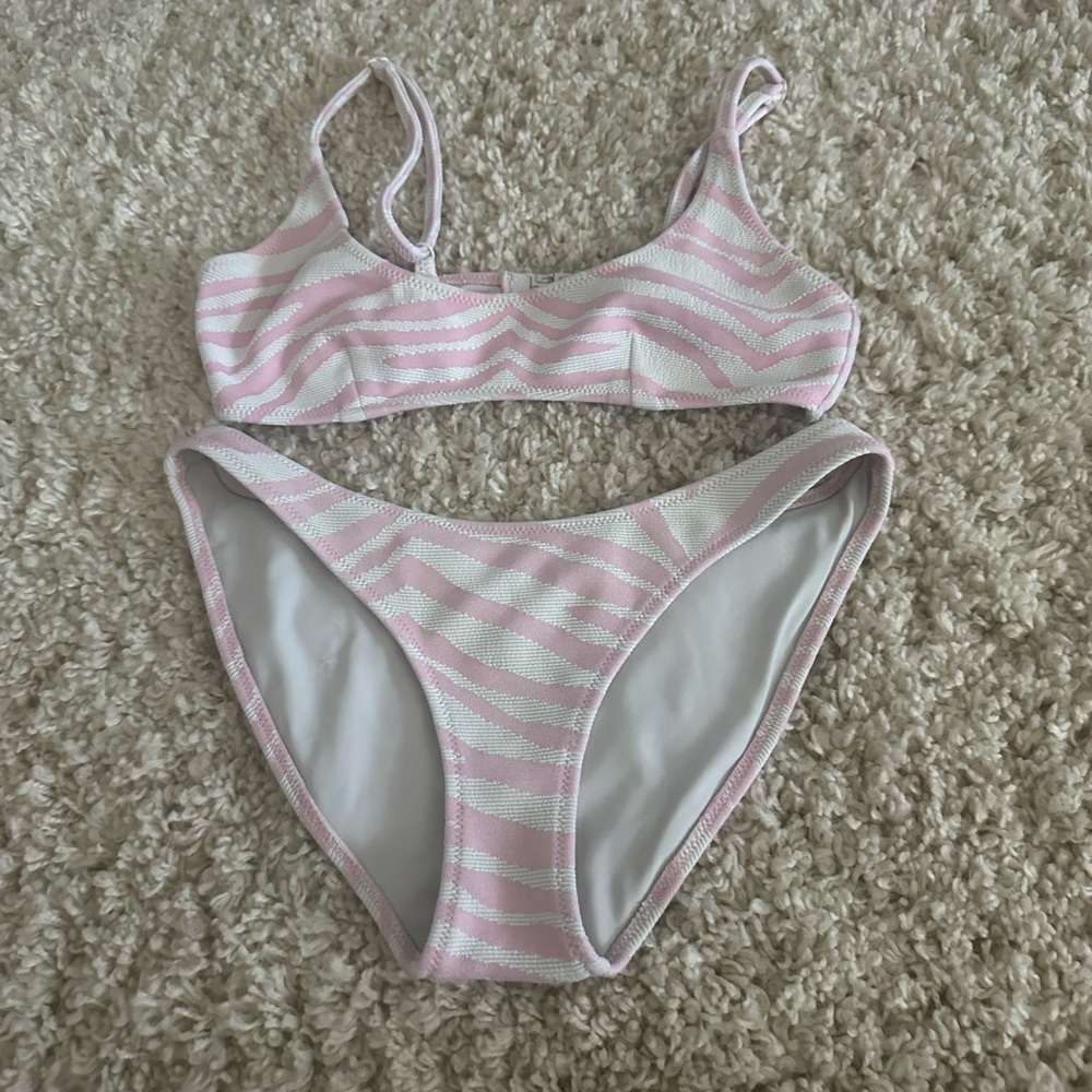 Pink Zebra Print Triangl Bikini